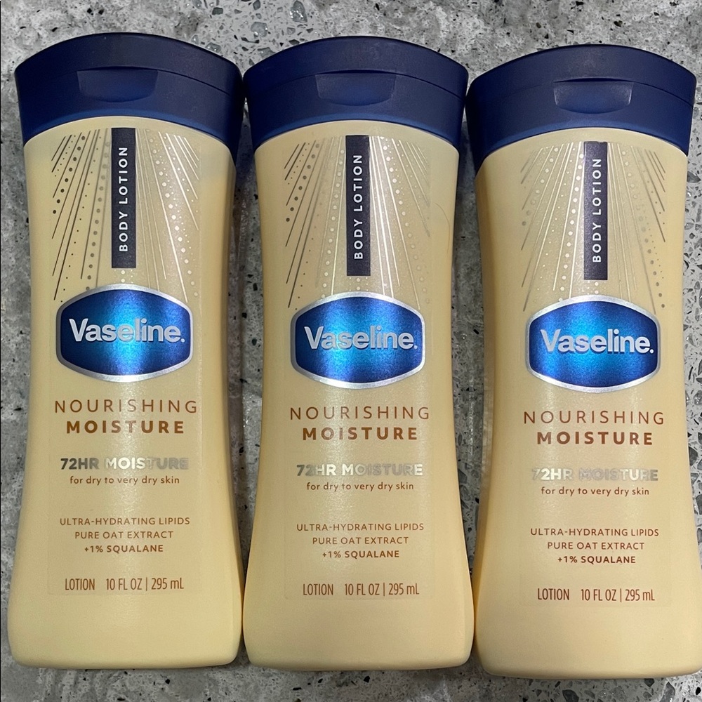 3 Vaseline Intensive Care Nourishing Moisture Body Lotion for Dry Skin 10oz